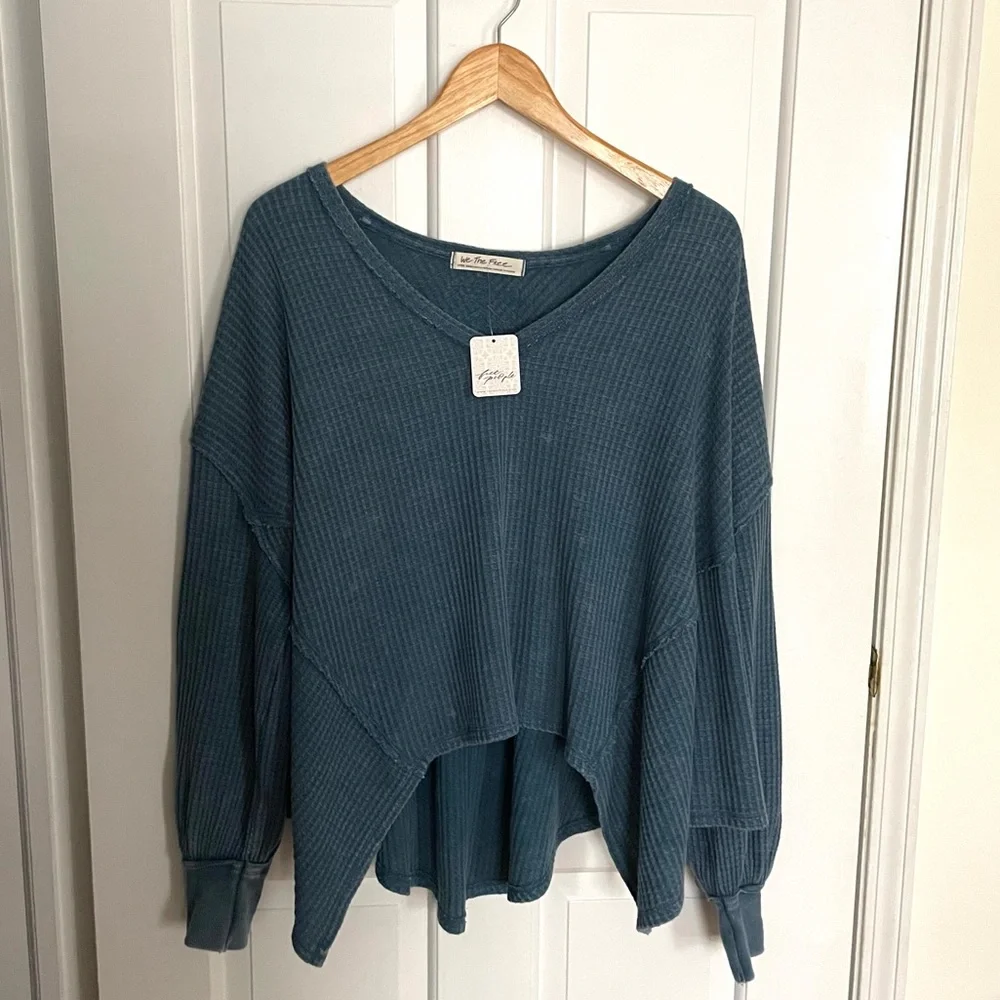 NWT Free People “We The Free Coraline Thermal” in Legion Blue Size XS - Picture 2 of 8
